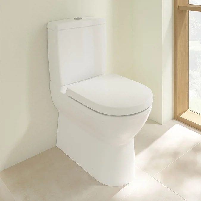 Villeroy and Boch O.novo BTW Close Coupled Toilet (Bottom Entry Water Inlet) + Soft Close Seat - Image 2