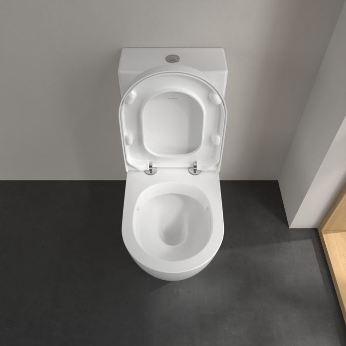 Villeroy and Boch Subway 2.0 DirectFlush Rimless BTW Close Coupled Toilet (Side/Rear Entry Water Inlet) + Soft Close Seat - Image 7