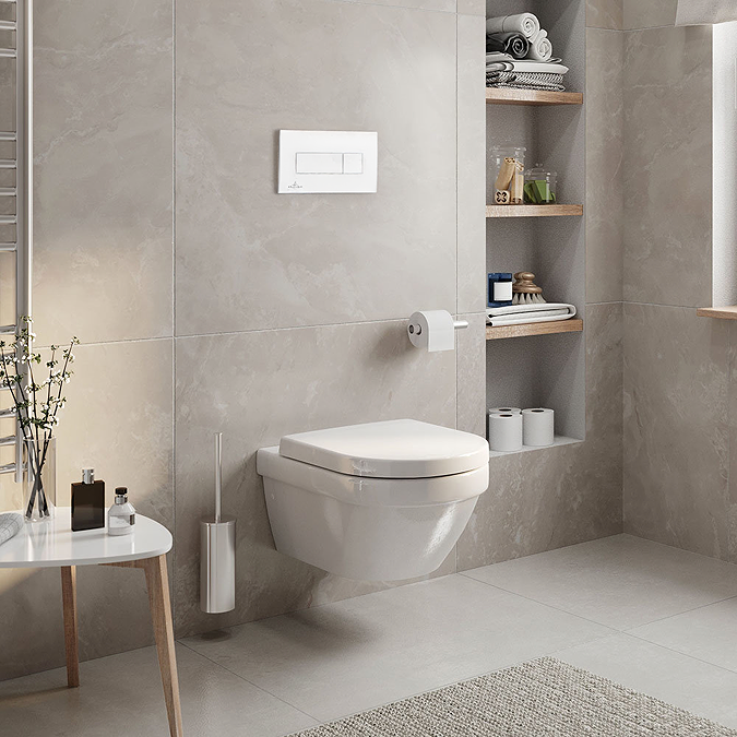 Villeroy and Boch Viconnect Pro S Toilet Frame with White Flush Plate + Architectura Wall Hung Toilet