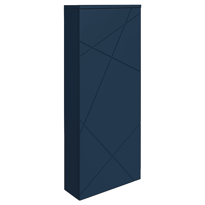 Voyage Tall WC Toilet Unit with Concealed Cistern Frame, Wall Hung Pan & Chrome Flush Plate - Indigo Blue - Image 9