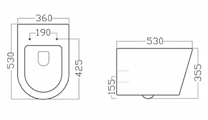 Wirquin Initio 1m Wall Hung WC Frame Inc. Chrome Plate + Toilet with Slim Soft Close Seat - Image 2
