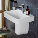 Villeroy and Boch O.novo Square 1TH Washbasin + Semi Pedestal