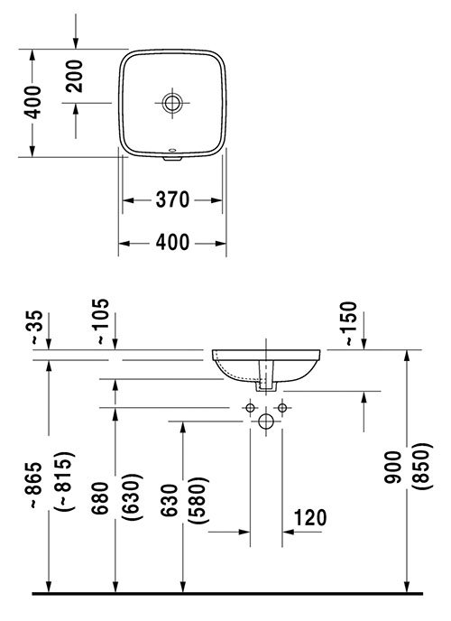 Duravit DuraStyle 370mm Undercounter Basin - Image 2