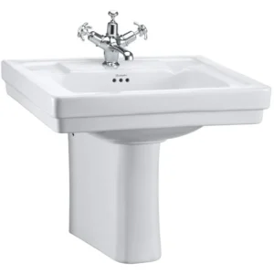 Burlington Contemporary Medium Basin and Semi Pedestal 1 Tap Hole Option