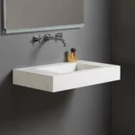 Arezzo Wall Hung Sintered Stone Basin 800 x 460mm - White Marble