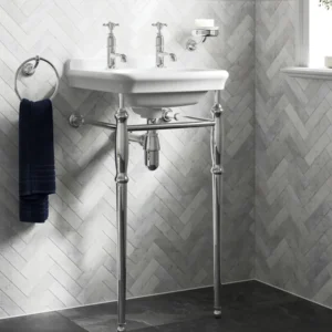 Burlington Guild 450mm Basin & Chrome Wash Stand