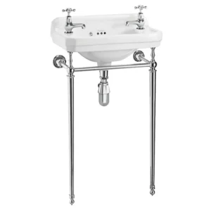 Burlington Cloakroom 515mm 2TH Edwardian Basin & Chrome Wash Stand