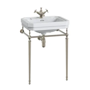 Burlington Victorian Large Basin & Brushed Nickel Wash Stand