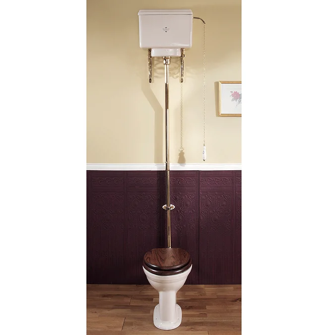 Silverdale Victorian High Level Toilet - Excludes Seat Chrome Fittings