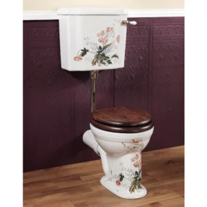 Silverdale Victorian Garden Pattern Low Level Toilet - Excludes Seat