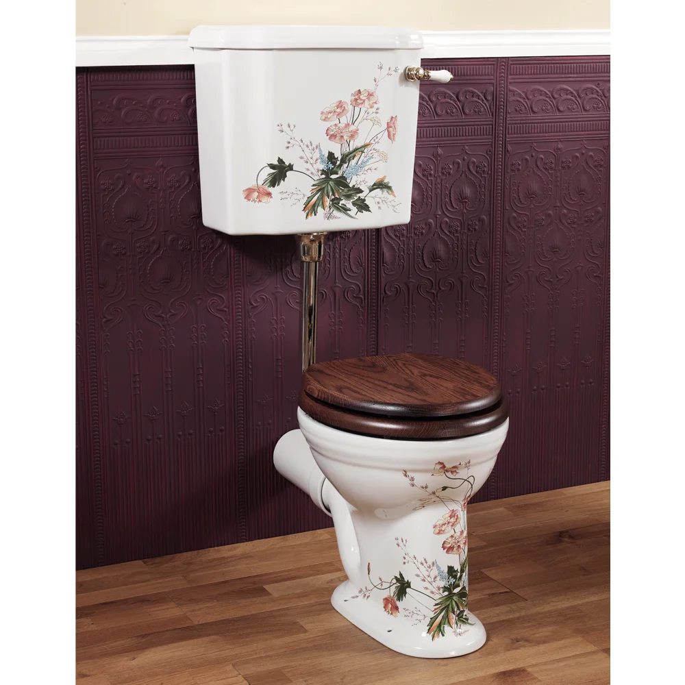 Silverdale Victorian Garden Pattern Low Level Toilet - Excludes Seat
