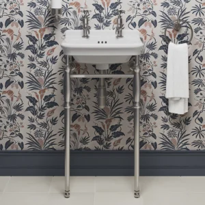 Burlington Guild 450mm Basin & Brushed Nickel Wash Stand