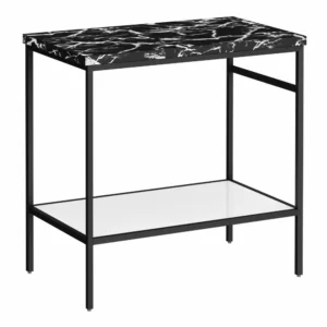 Arezzo 810 Black Marble Effect Worktop with Matt Black Framed Washstand