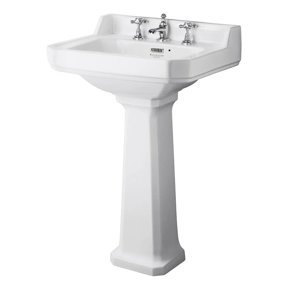 Bayswater Fitzroy Comfort Height Traditional 3TH Basin & Full Pedestal 560mm Basin