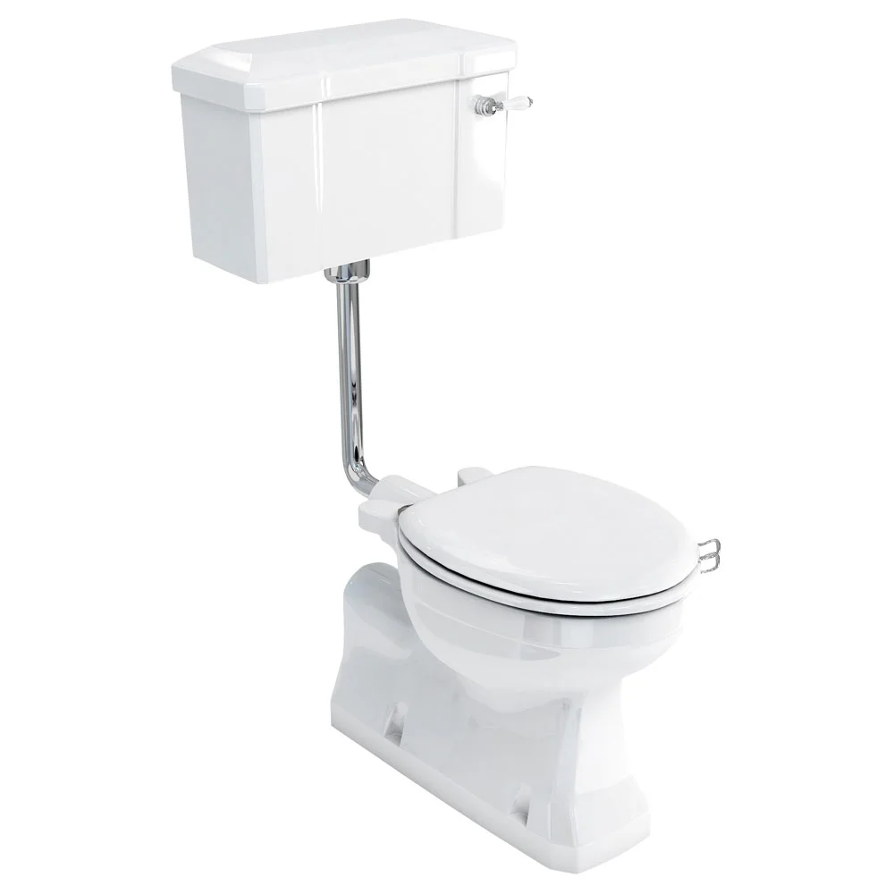 Burlington Concealed S Trap Bottom Outlet Low-Level WC with 520mm Ceramic Lever Cistern
