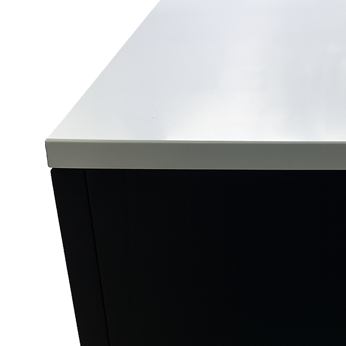 Alchemy 500mm Matt Black WC Unit with Granite Lid & Back to Wall Toilet Set - Matt Black Flush - Image 2