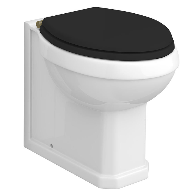 Alchemy 500mm Matt Black WC Unit with Granite Lid & Back to Wall Toilet Set - Chrome Flush - Image 4