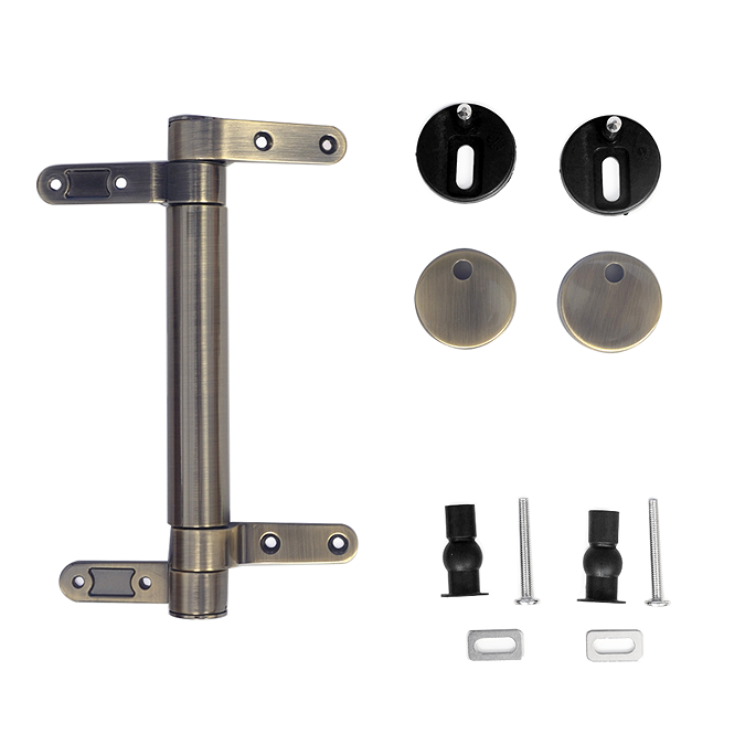 Alchemy 500mm Matt Black WC Unit with Granite Lid & Back to Wall Toilet Set - Antique Brass Flush - Image 7