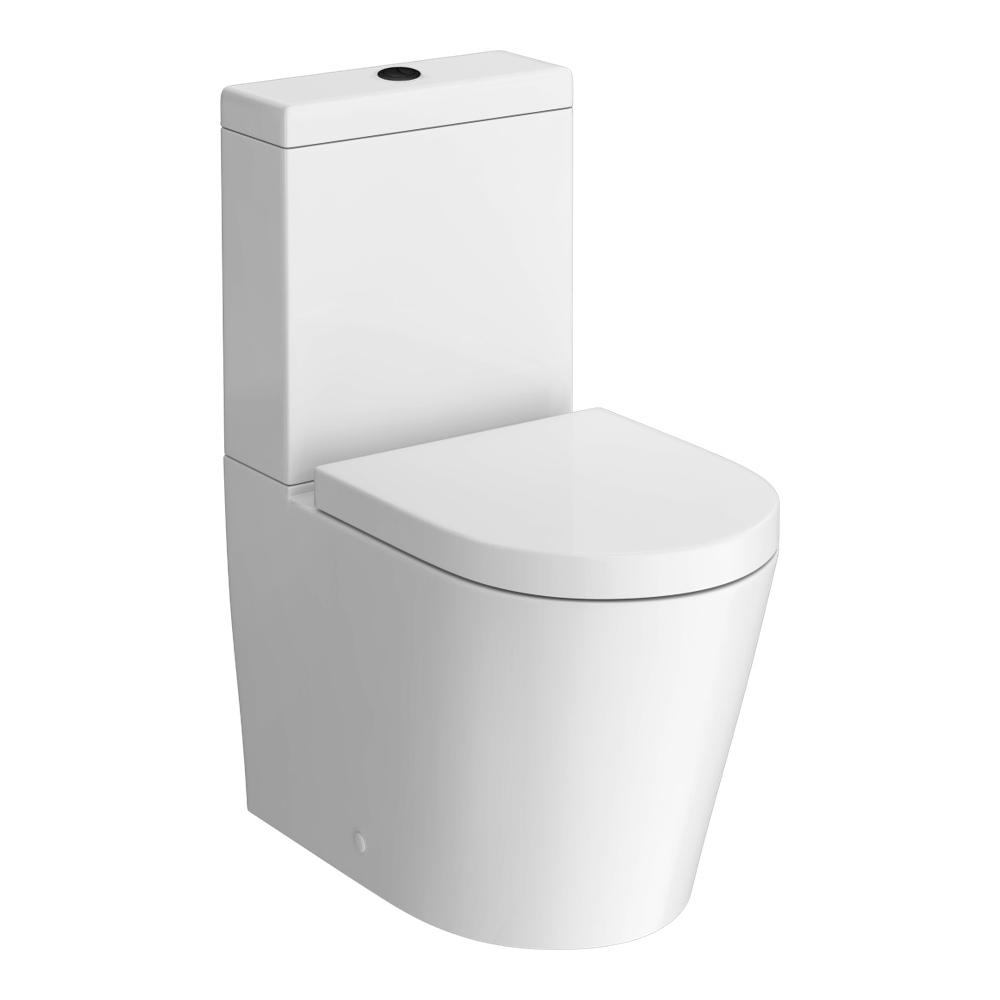 Arezzo BTW Close Coupled Toilet with Soft Close Seat (Matt Black Flush + Hinges) - Image 4