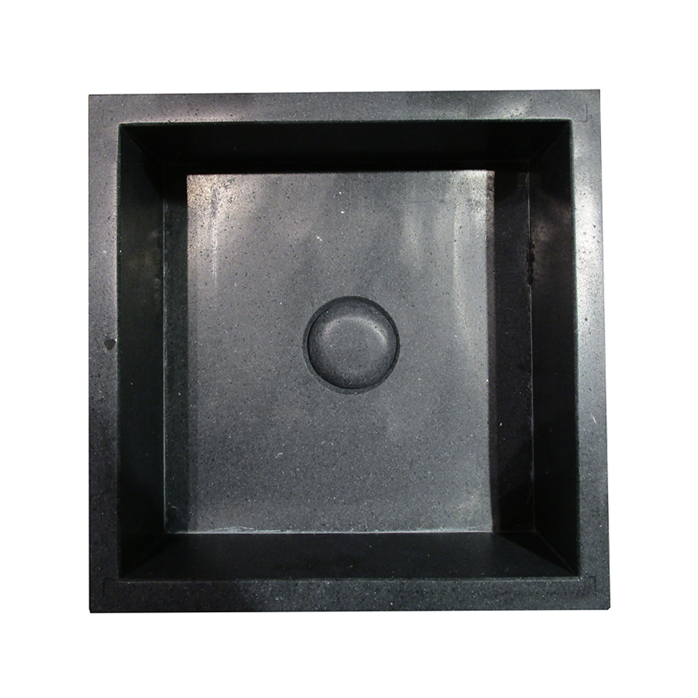 Arezzo Stone Black Terrazzo Square Counter Top Basin (300 x 300mm) with Waste - Image 2