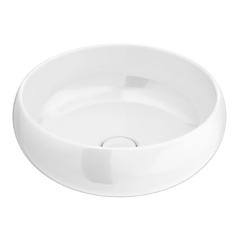 Arezzo Round Counter Top Basin (360mm Diameter - Gloss White) - Image 3