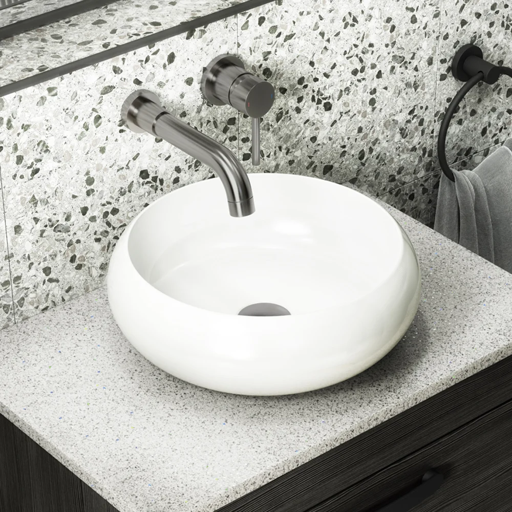 Arezzo Round Counter Top Basin (360mm Diameter - Gloss White)