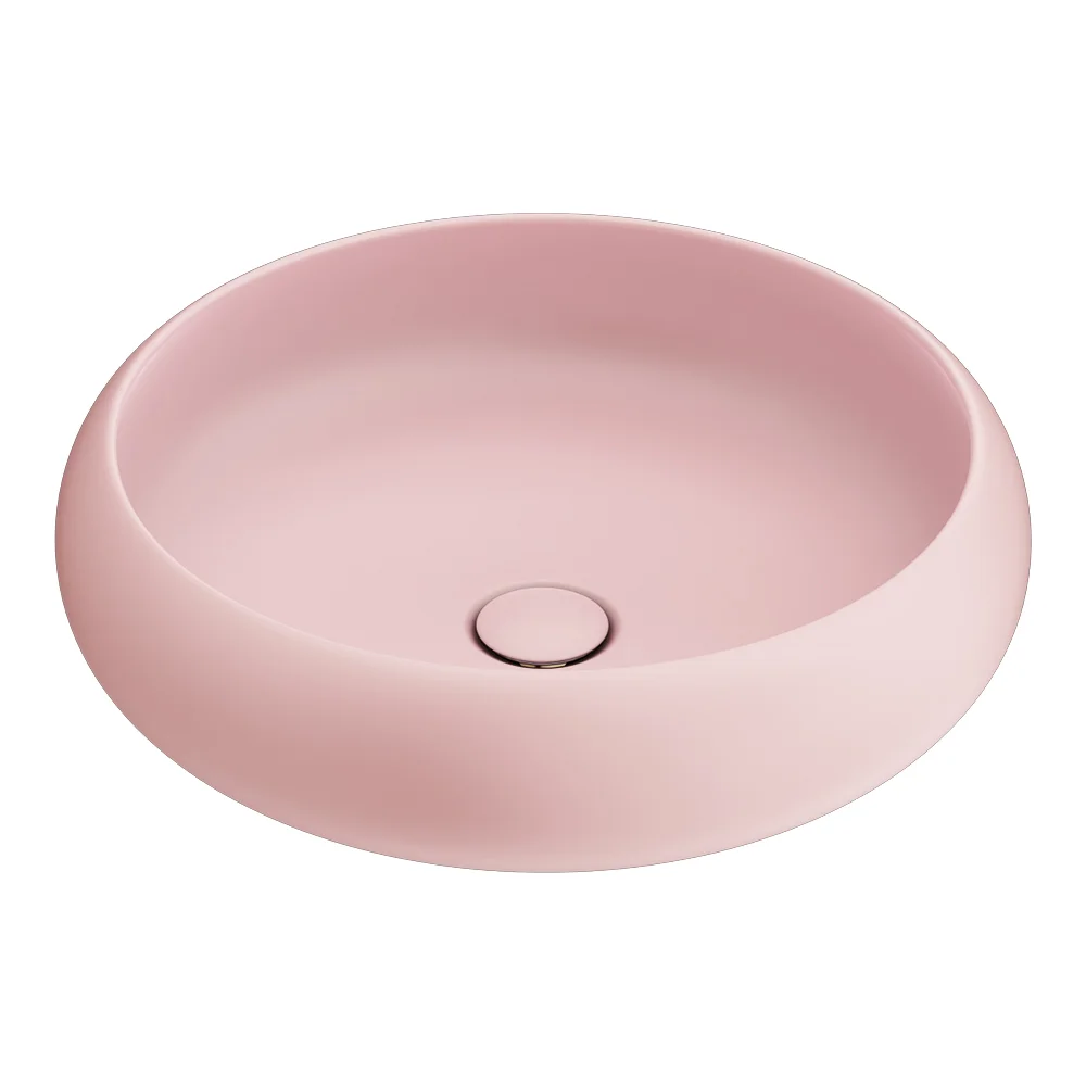 Arezzo Round Counter Top Basin (420mm Diameter - Matt Pink) - Image 2