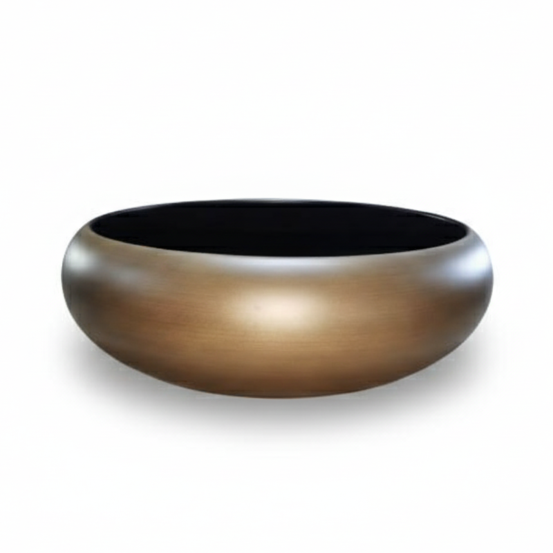 Arezzo 420mm Round Countertop Basin with Waste - Matt Black/Pewter - Image 4