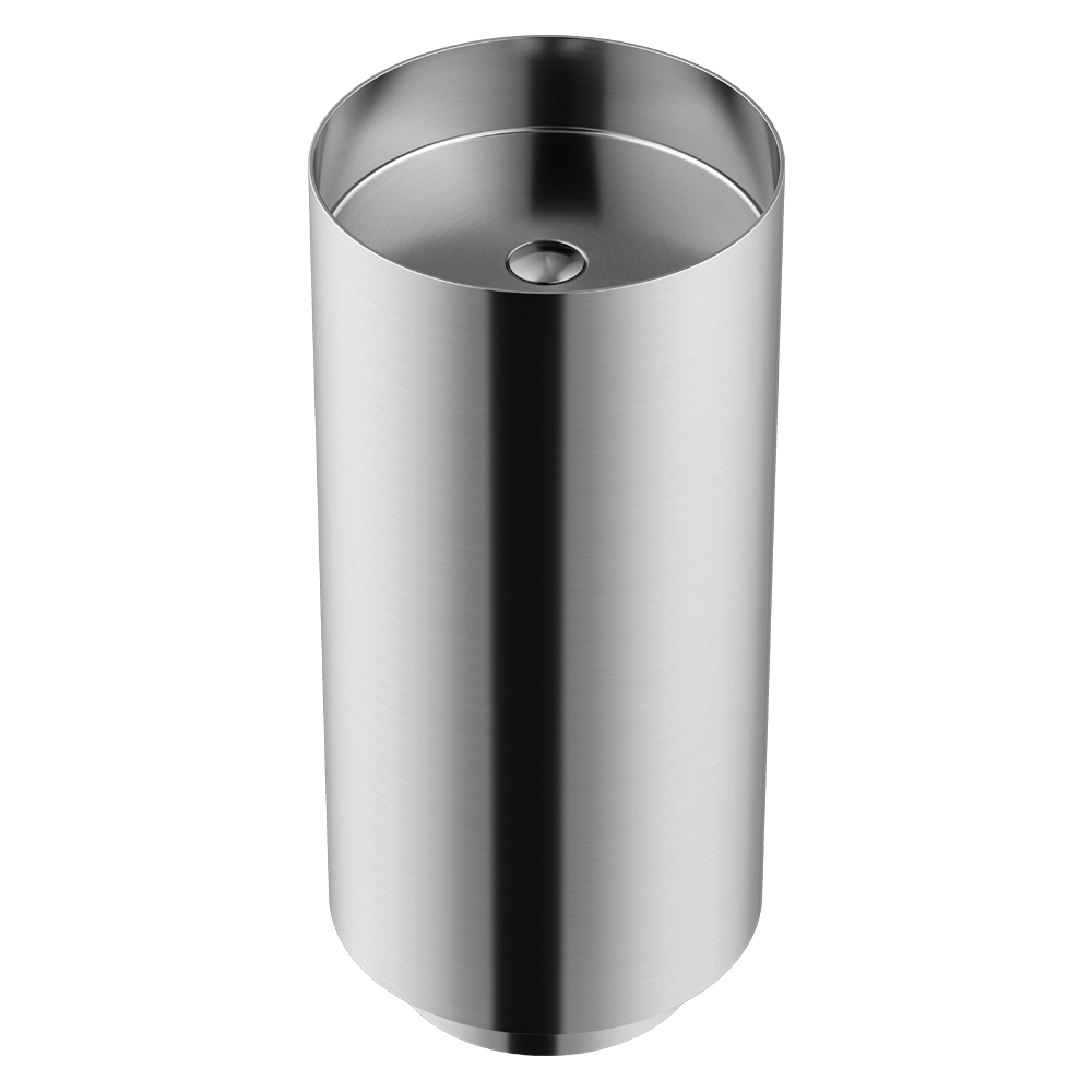 Arezzo Freestanding Basin (380 x 830mm) Brushed Steel with Waste - Image 3