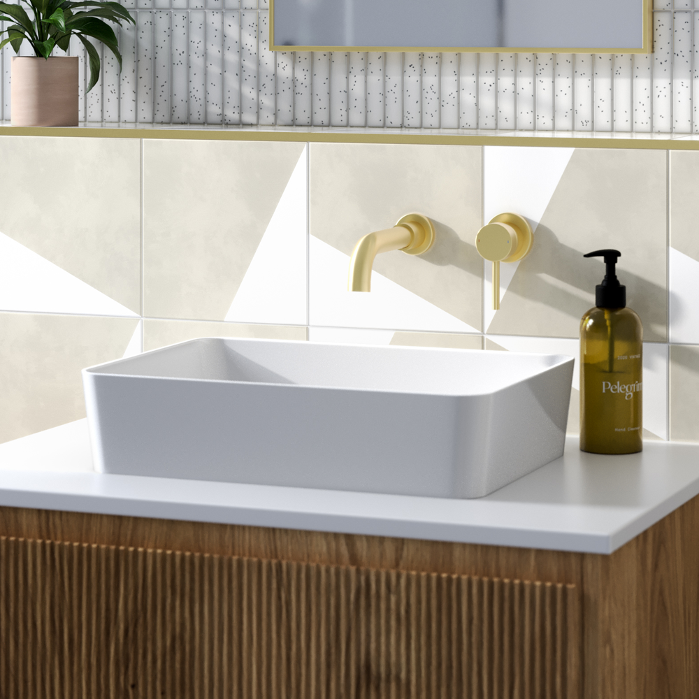 Arezzo 500 x 370mm Curved Rectangular Counter Top Basin - Gloss White