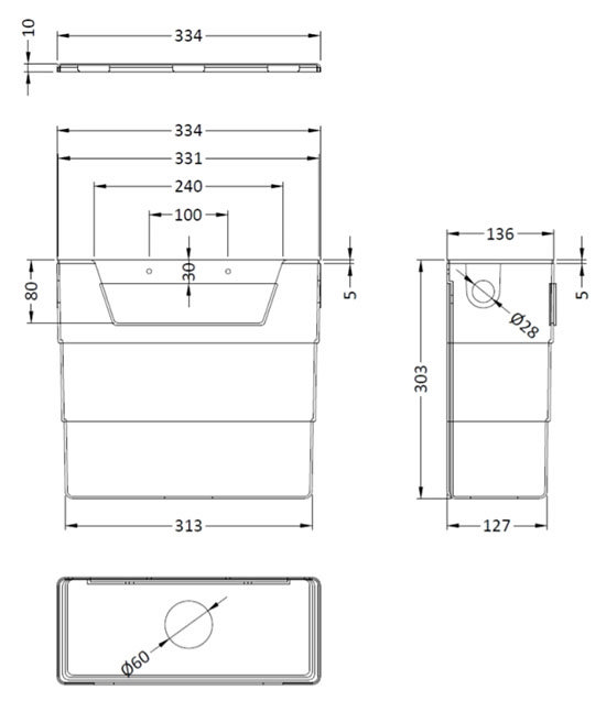 Venice Abstract Blue Complete Toilet Unit w. Pan, Cistern + Polished Chrome Flush - Image 5