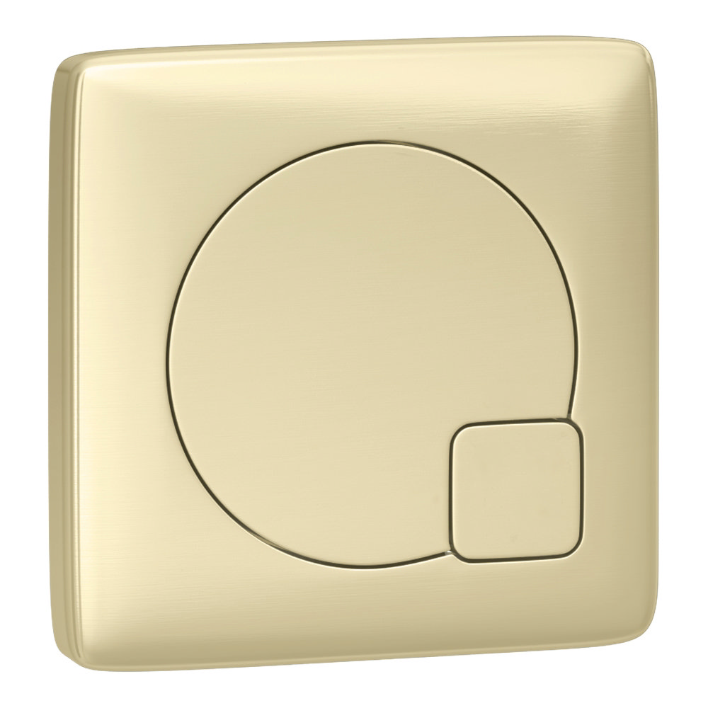 Arezzo 500 Rustic Oak WC Unit with Cistern, Brushed Brass Flush + Modern Pan - Image 4