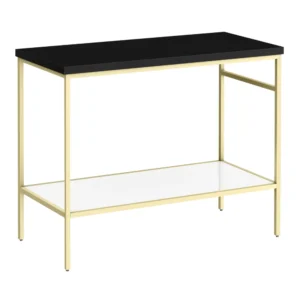 Arezzo 1010 Matt Black Stone Resin Worktop with Brushed Brass Framed Washstand