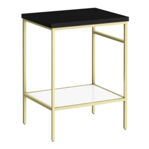 Arezzo 610 Matt Black Stone Resin Worktop with Brushed Brass Framed Washstand