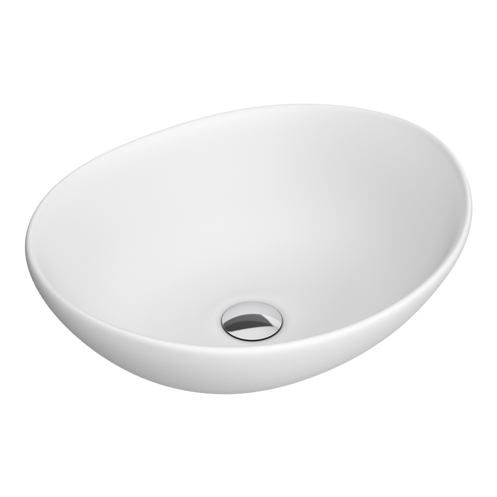 Arezzo Matt White Oval Counter Top Basin 0TH (410 x 340mm) - Image 5