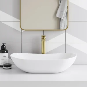 Arezzo Oval Counter Top Basin (620mm Wide - Matt White)