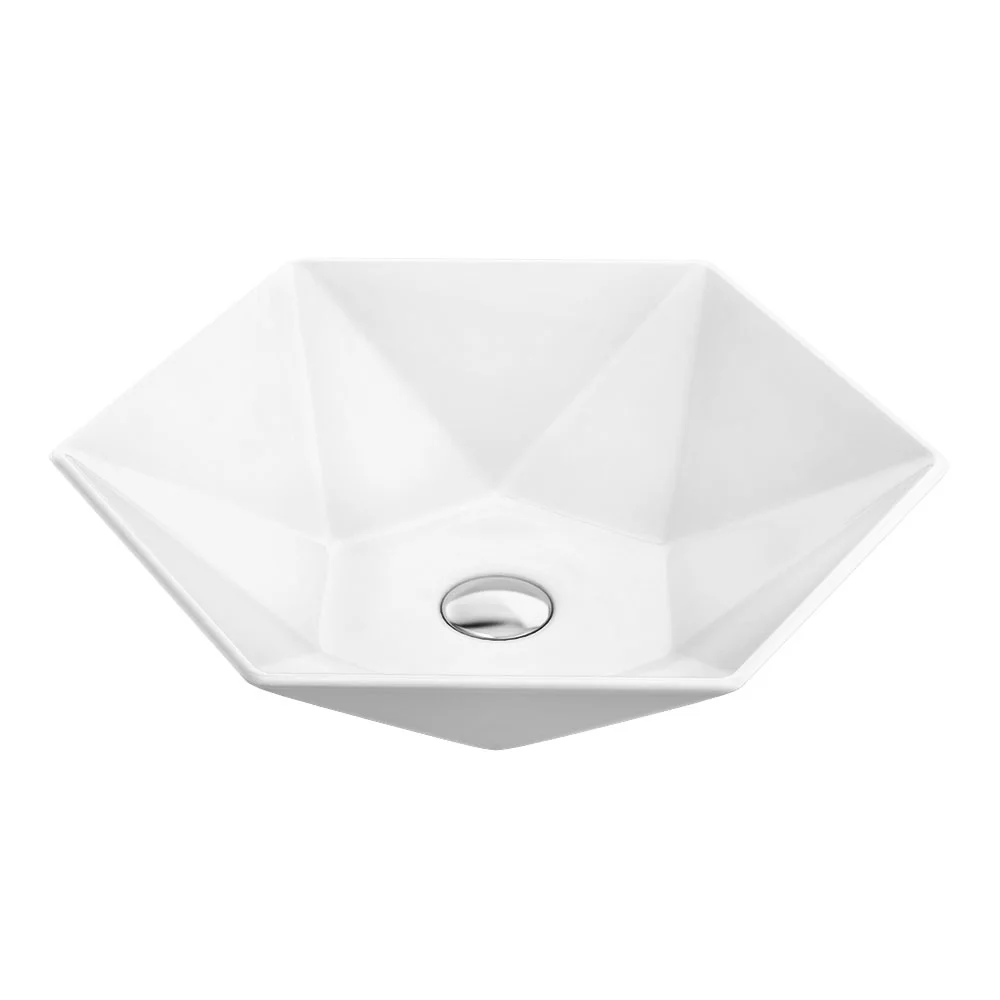 Arezzo 480 x 415mm Hexagon Shaped Modern Counter Top Basin - Image 2