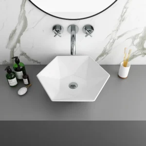 Arezzo 480 x 415mm Hexagon Shaped Modern Counter Top Basin