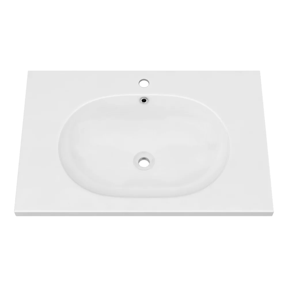 Arezzo 700 Wall Hung Basin with Brushed Brass Towel Rail Frame - Image 5