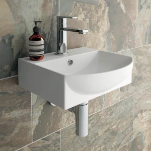 Arezzo 350 x 350mm Modern White Gloss Ceramic Basin – Wall Hung or Countertop