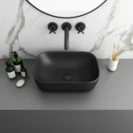 Arezzo 465 x 325mm Matt Black Curved Rectangular Counter Top Basin