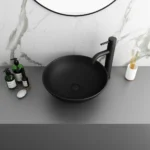 Arezzo 400mm Matt Black Round Countertop Basin
