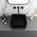Arezzo 380 x 380mm Matt Black Square Counter Top Basin