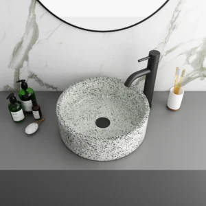 Arezzo Speckled Stone Effect Round Counter Top Basin - 410mm Diameter