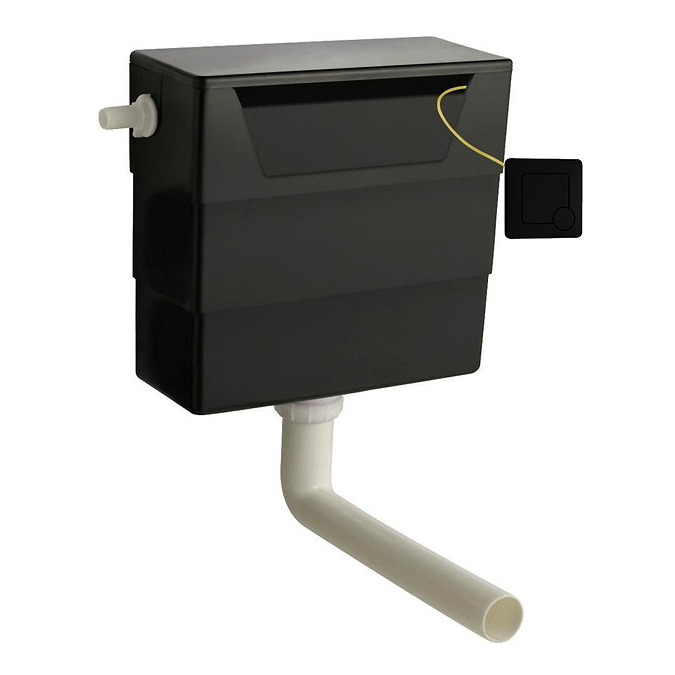 Alchemy 500mm Matt Black WC Unit with Granite Lid & Back to Wall Toilet Set - Matt Black Flush - Image 6