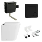 Arezzo BTW Toilet Pan with Soft Close Seat + Concealed Cistern (Matt Black Hinges & Flush Plate)