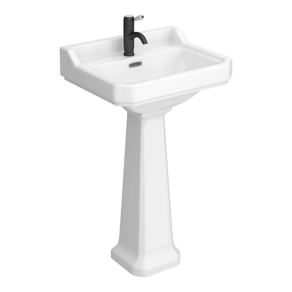 Arezzo Traditional 1 Tap Hole Basin + Pedestal - Image 2