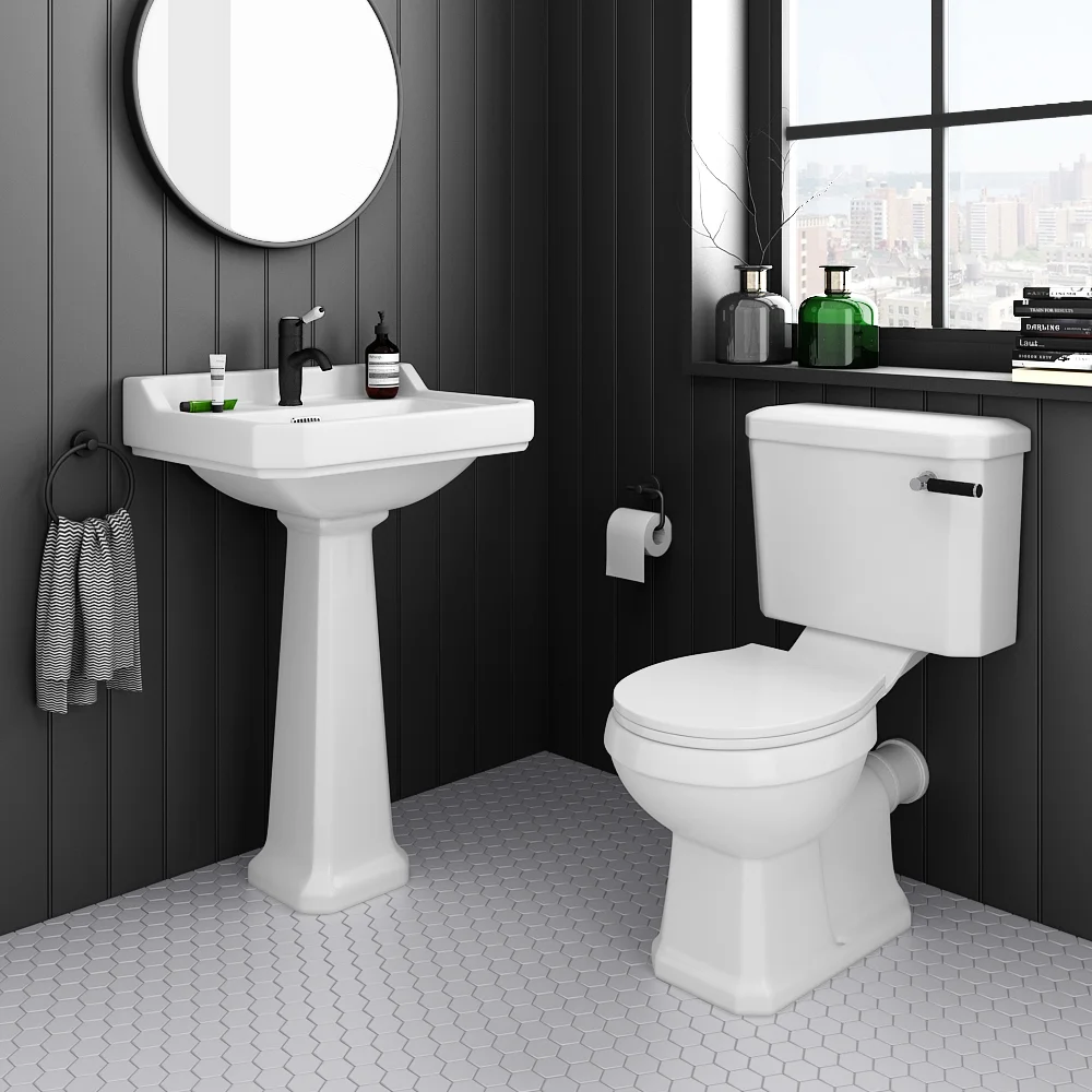 Arezzo Traditional 1 Tap Hole Basin + Pedestal - Image 3