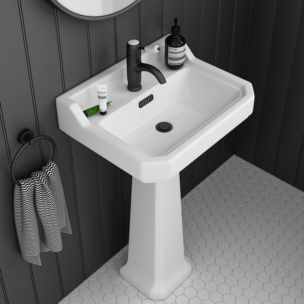 Arezzo Traditional 1 Tap Hole Basin + Pedestal