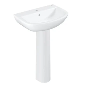 Grohe Bau 550mm 1TH Basin + Full Pedestal